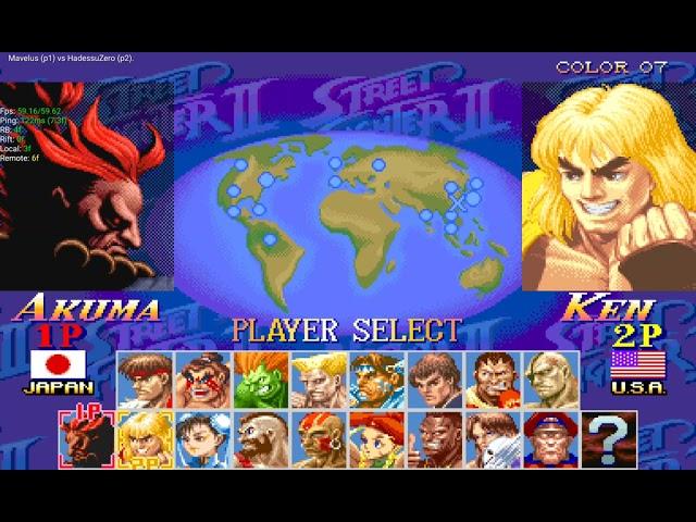 First Street Fighter 2 New Legacy online match ever in GGPO (Mavelus Vs HadessuZero)