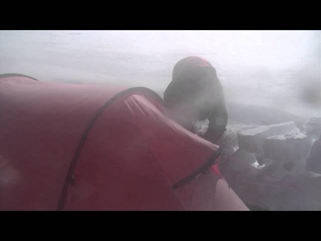 Hilleberg Keron in blizzard Greenland icecap HD.mov