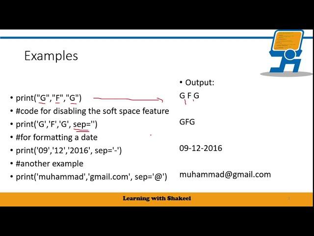 Separator in Print Function in Python