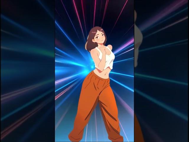 Animated and real Girl dancing #ai #2024 #anime #dancing #dancevideo