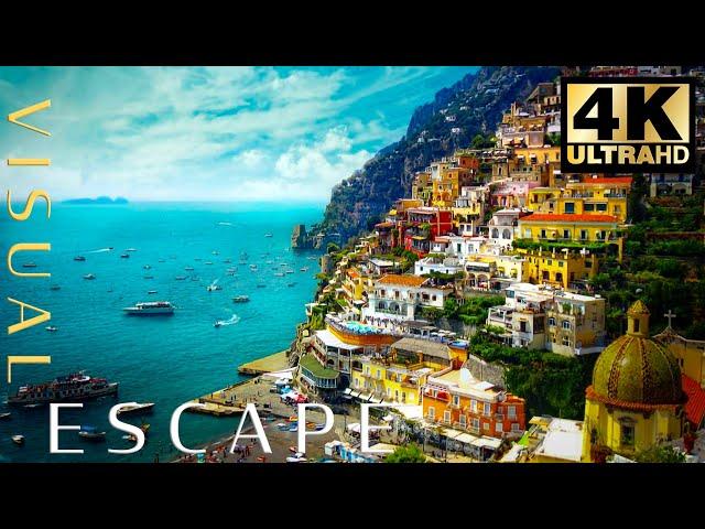 Amalfi Coast - Italy | Drone FlyBy in 4k - A Visual Escape With Relaxing Music