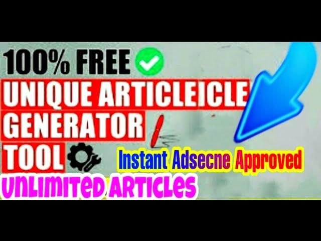 Free Unique Article Generator Tool (1-Click)  CREATE UNLIMITED ARTICLES | teachnicalfakher