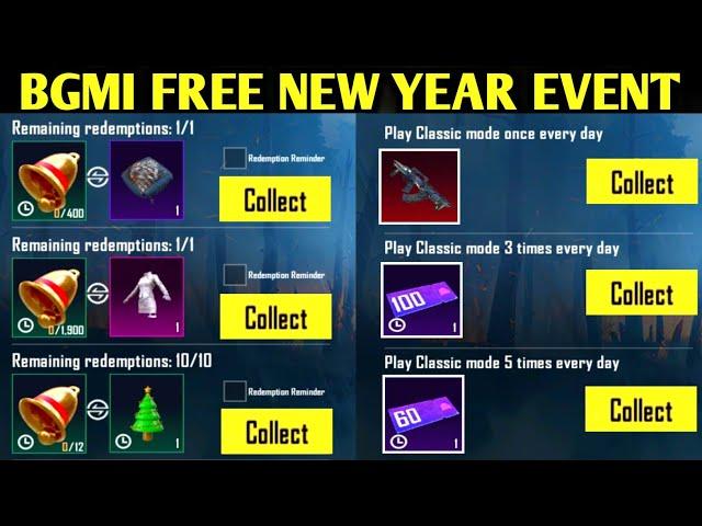 BGMI FREE NEW YEAR EXCHANGE EVENT | GET FREE 260 UC VOUCHER & LEGENDARY OUTFIT