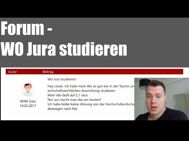 Reaction im Forum - WO Jura studieren