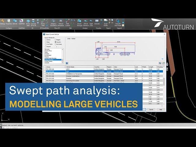 Swept path analysis: Modelling large vehicles