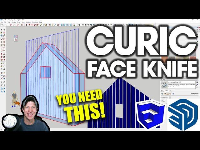 Cutting Shapes with Faces in SketchUp with Curic Face Knife (You NEED This Extension)