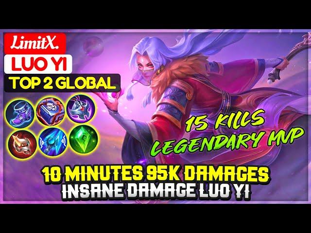 10 Minutes 95K Damages, Insane Damage Luo Yi [ Top 2 Global Luo yi ] LimitX. - Mobile Legends