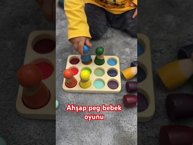 Ahşap peg bebek oyunu        #baby #babyshorts #çocukmüzikleri #bebekoyunu #bebekoyunları