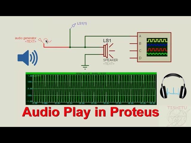 How to use Audio, Sine, Square wave by Speaker in Proteus Simulator