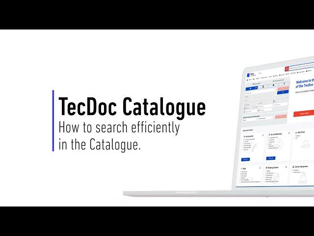 TecDoc Catalogue - How to search efficiently in the TecDoc Catalogue