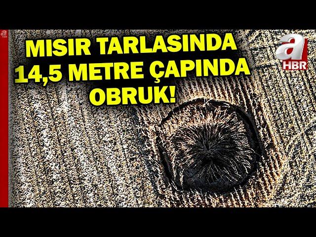 Karaman'da mısır tarlasında 14,5 metre çapında obruk oluştu!  | A Haber