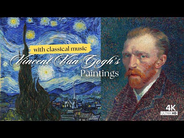 A collection of Vincent van Gogh paintings with famous classical music