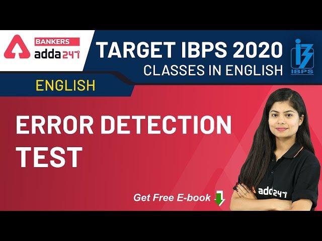 Error Detection Test | English | Target IBPS 2020 (IBPS PO, Clerk, RRB)