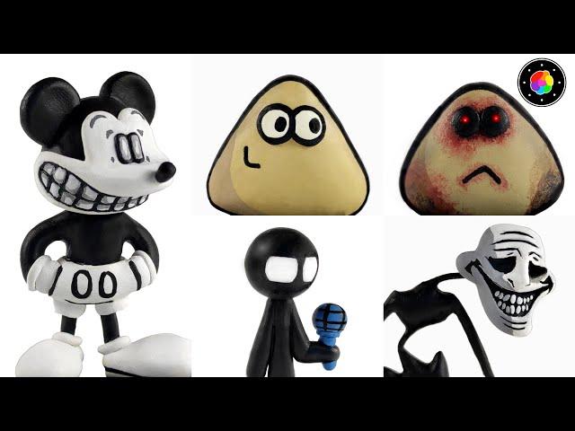 CREANDO TODOS los MODS de FNF (Suicide Mouse, Stickman, Pou y Trollge) Plastilina #8 | PlastiVerse