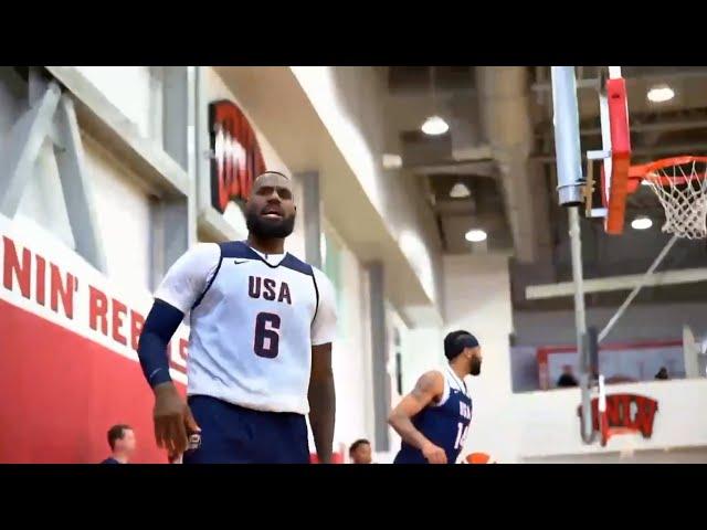 LeBron James & Anthony Davis at Team USA Olympics Practice Day 1