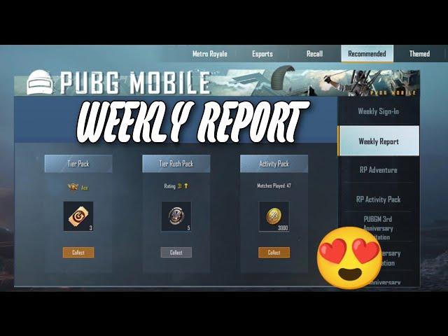 PUBG MOBILE WEEKLY REPORT NOT SHOWING // HOW TO GET BONUS CHALLENGE VOUCHER FREE // NEW TRICK