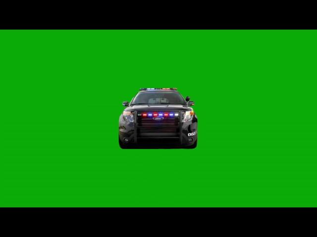 Free Green Screen Video  |  police car approaching stright