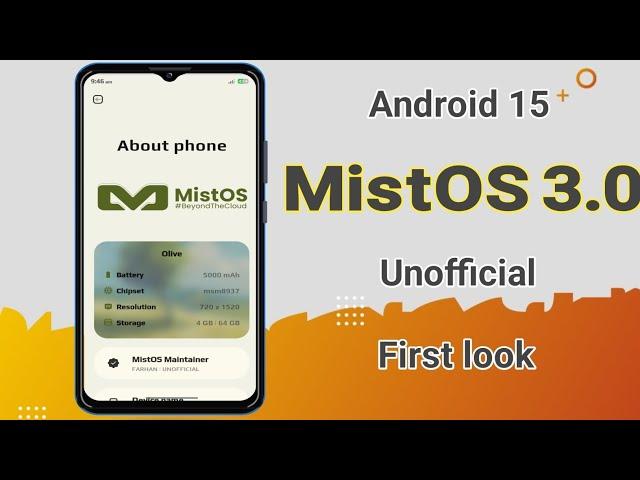 MistOS 3.0 ! Android 15 Custom Rom ! Custom rom for mi439