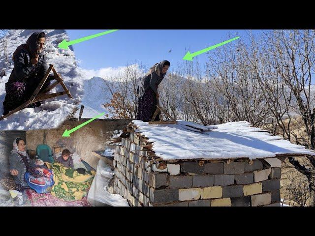 Hard life in a blizzard: A winter blizzard disrupted the life of a mother and her orphaned sons️️