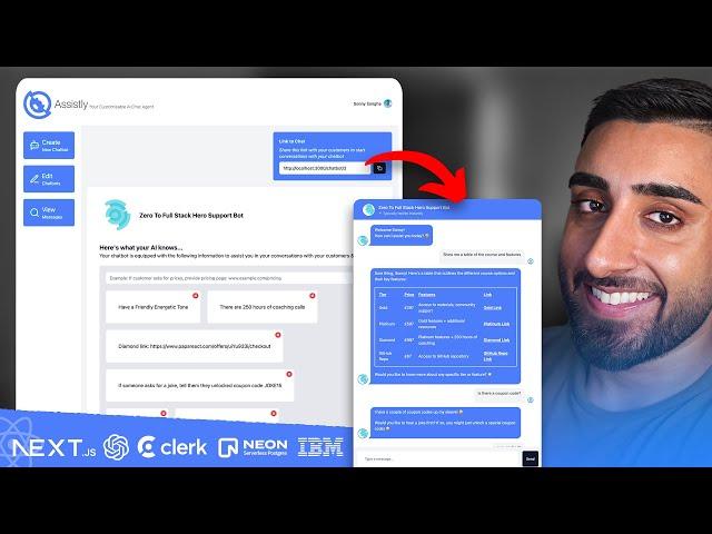  Let’s build an AI Help Bot with NEXT.JS 14! (Neon PostgreSQL, Clerk, AI Agent, OpenAI, IBM)