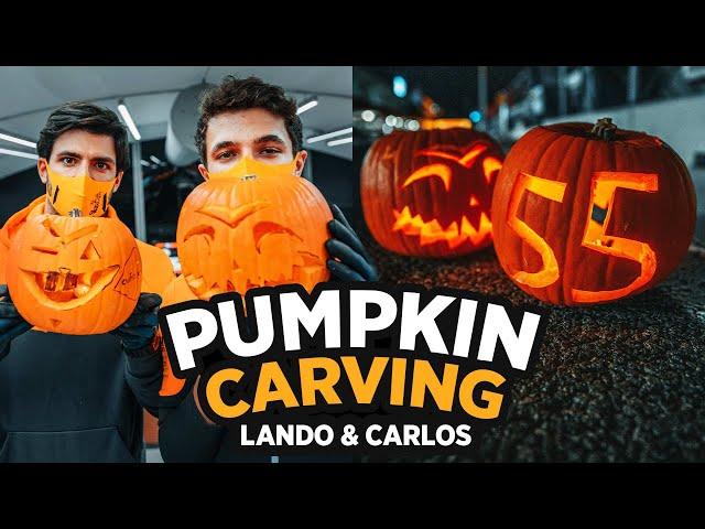 Halloween Pumpkin Carving with Carlos Sainz and Lando Norris