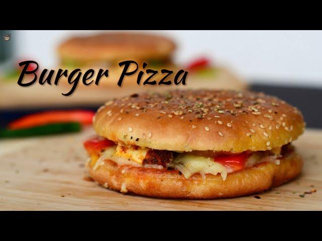 Burger Pizza Recipe | बर्गर पिज़्ज़ा | Domino’s Style Pizza Burger Recipe | Cheeseburger Pizza