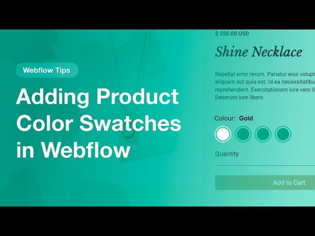 Adding Product Color Swatches in Webflow Ecommerce