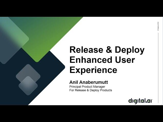 Corbett Platform Release Product Demo – Release and Deploy – Enhanced User Experience