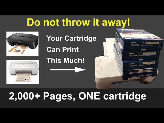 #1 Trick: Print 2,000 Pages with ONE Cartridge: Canon Pixma MG2500, MG2525, MG2520, MG2550