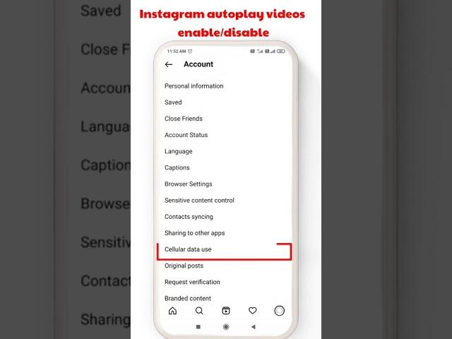 How to enable/disable Instagram videos autoplay(2022)#shorts