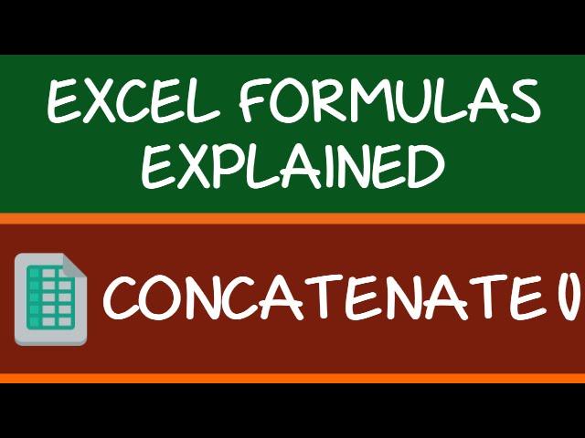 CONCATENATE Formula in Excel