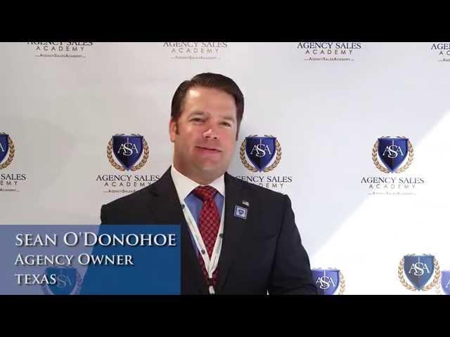 Agency Sales Academy testimonial - Sean O'Donohoe, Agency Owner