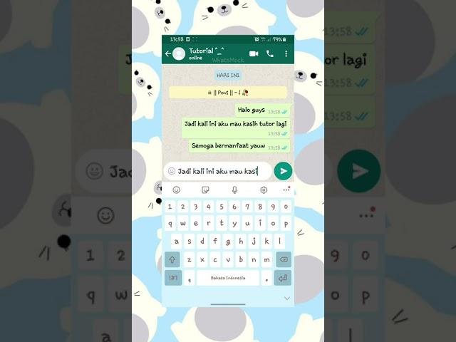 Tutorial Cara mengubah tulisan ketik pesan di whatsmock #shorts