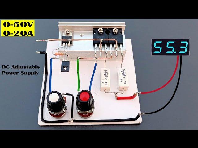 DC Adjustable Power Supply 0-50v 0-20 Ampere // DC Voltage and Current Adjustable Power Supply