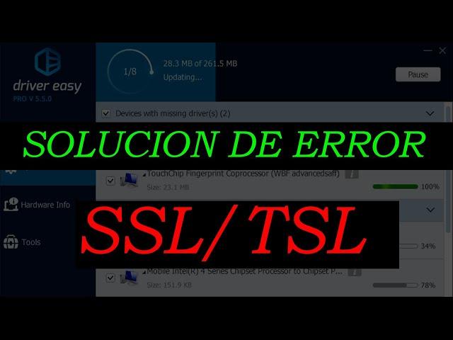 SOLUCIÓN de error (SSL/TSL) de descarga de drivers con Driver Easy