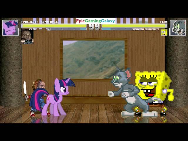 Chucky The Killer Doll & Twilight Sparkle VS Tom Cat & SpongeBob SquarePants In A MUGEN Match