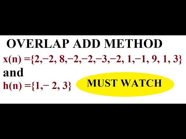 Q4. b. Overlap Add Method (Numerical 1) | DSP | EnggClasses