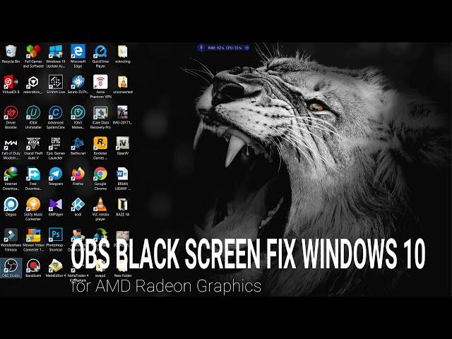 OBS STUDIO BLACK SCREEN FIX WINDOWS 10 |FOR AMD RADEON GRAPHICS | HOW TO FIX OBS BLACK SCREEN - 2020