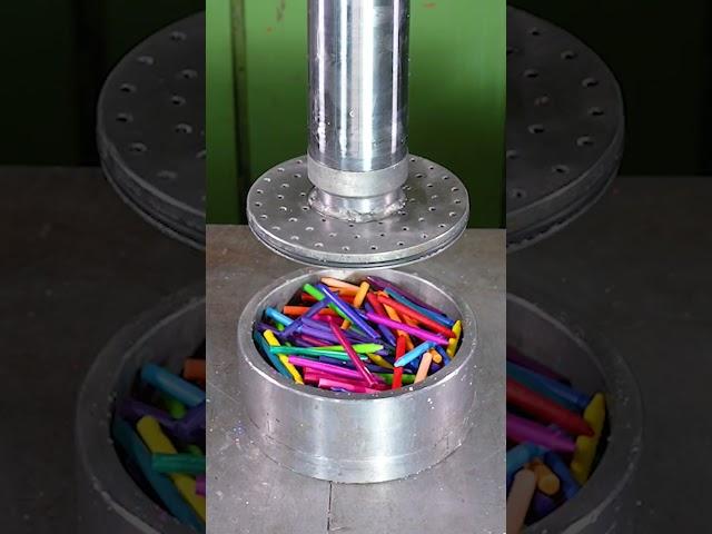 Crushing Candles and Crayons With Hydraulic Press  #hydraulicpress #crushing #satisfying #viral