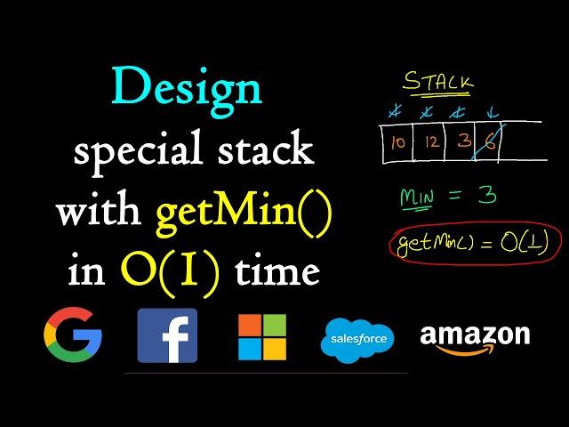 Design special stack with getmin in O(1) time