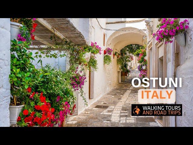 Ostuni  A beautiful Italian town walk in Puglia Italy  Village Walking Tour  4k video