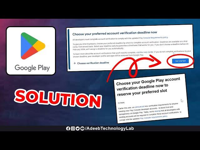 SOLUTION || How to verify Google play console account || Google Play Account Verification Deadline