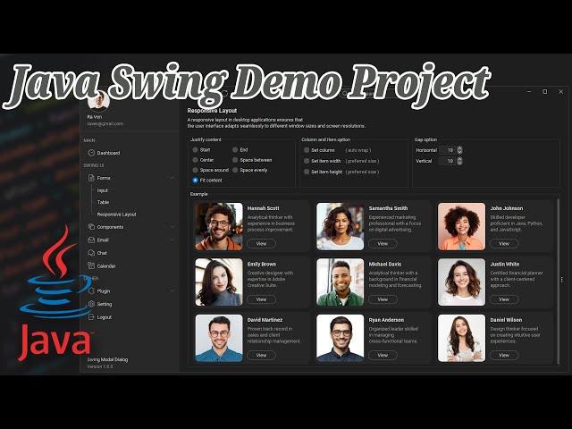 Modal Dialog Project build using Java Swing with FlatLaf for Desktop Application