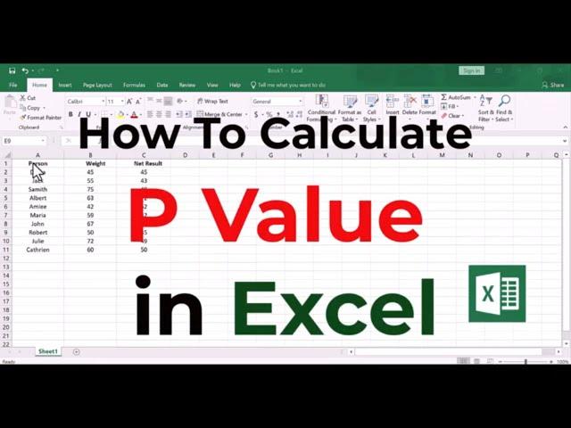 How to Calculate P value in Excel | Perform P Value in Microsoft Excel | Hypothesis Testing