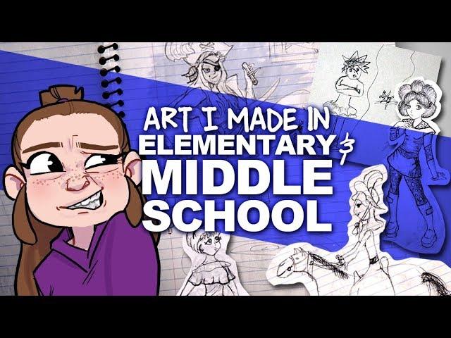 LOOKING THROUGH MY OLD ART | grade school notebooks | DrawingWiffWaffles