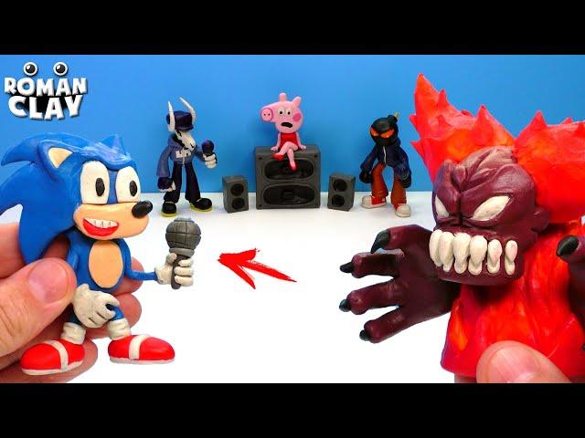 SONIC in Friday Night Funkin' with Clay | Roman Clay Tutorial