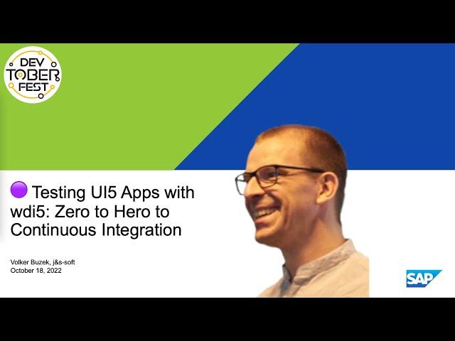 🟣 Testing UI5 Apps with wdi5 - Zero to Hero to Continuous Integration