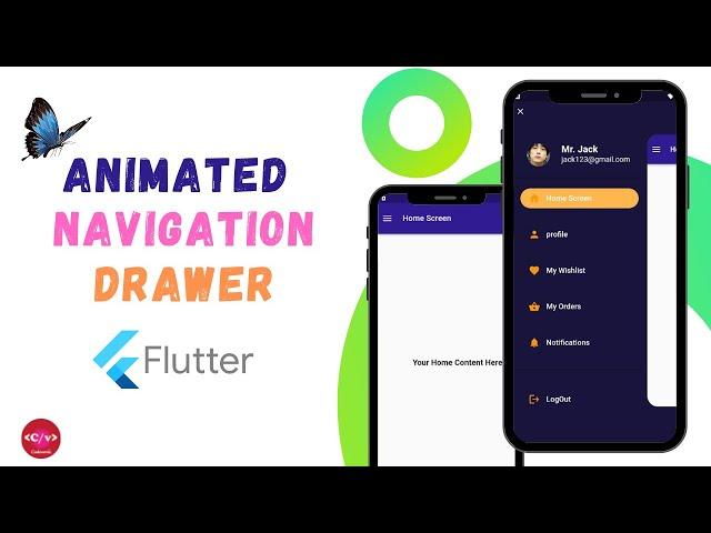 How to create Animated Navigation Drawer | Sidebar Menu [2023] in Flutter (Android & IOS).