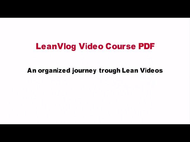 LeanVlog Course in PDF.