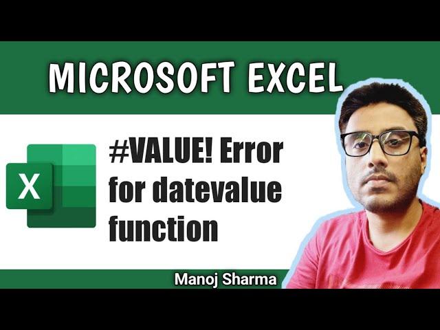 Value error for DATEVALUE function in Excel
